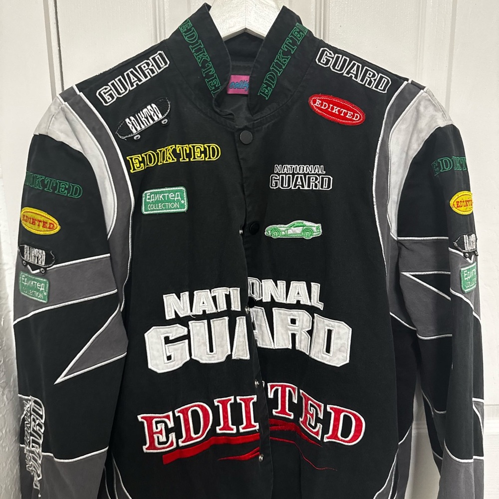 Edikted Black and White Racing Jacket